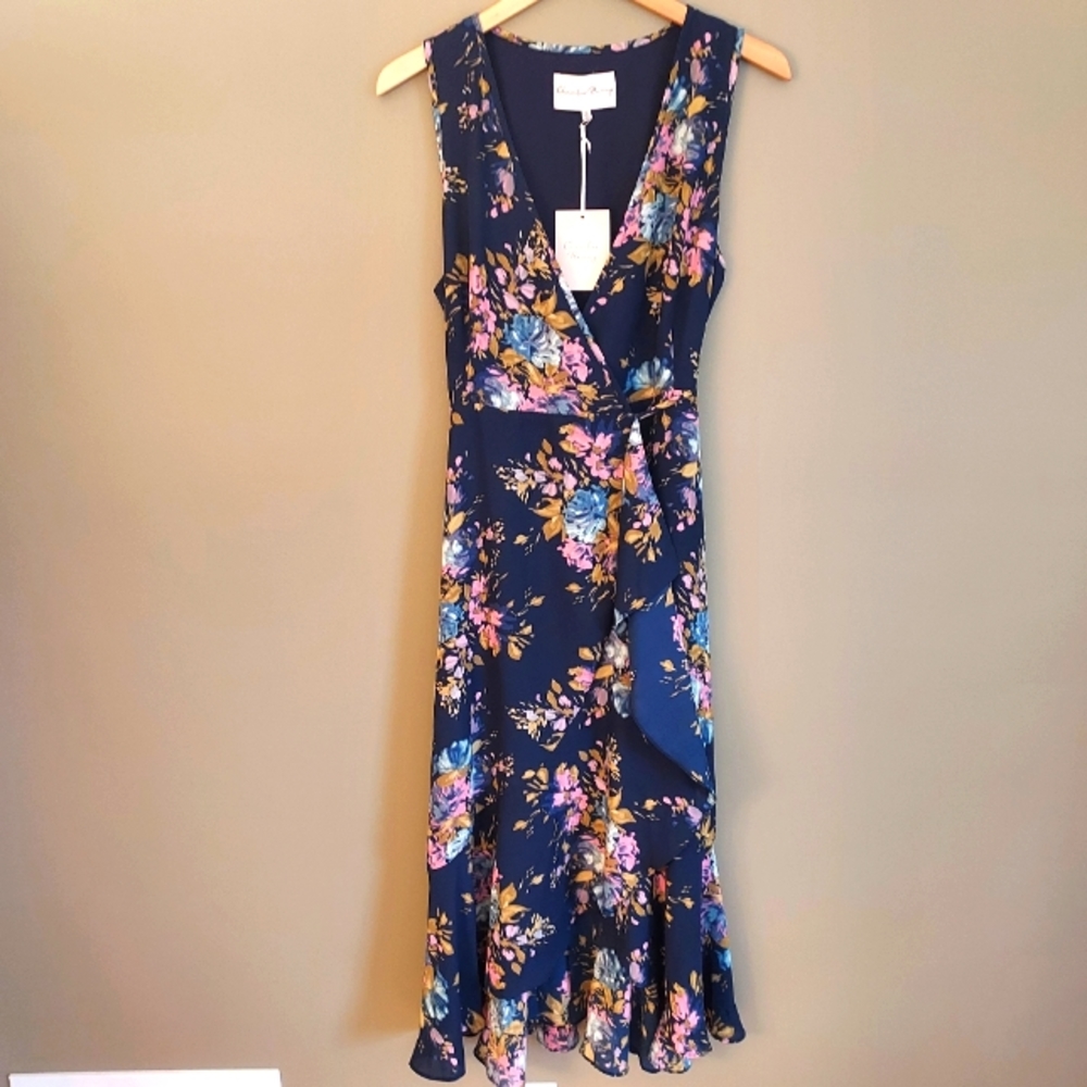 Charles Henry Floral Maxi Wrap Dress Size Medium NWT